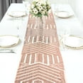 thumbnail image 2 of Efavormart 12"X108" Blush Rose Gold Sparkly Sequin Geometric Tulle Fabric Table Runner, 2 of 11