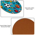thumbnail image 5 of Football 6PCS Round Coasters Set, Microfiber Leather Drink Coasters, 11x11 cm/4.3x4.3 in, 5 of 6