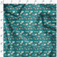 thumbnail image 3 of Soimoi Green Poly Georgette Fabric Rabbit Animal Decor Fabric Printed Yard 42 Inch Wide, 3 of 6