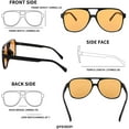 thumbnail image 4 of FEISEDY Vintage Retro 70s Plastic Aviator Sunglasses Women Men Classic Large Squared Frame B2751, 4 of 14