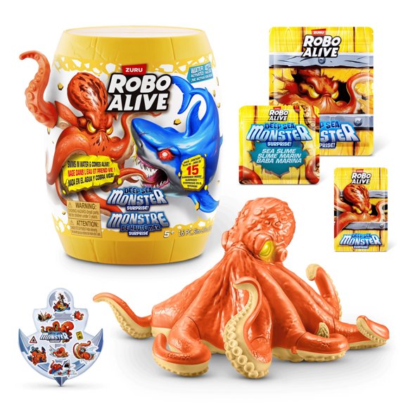 Robo Alive Deep Sea Monster Surprise de ZURU, déballage surprise et jouet animal électronique pour garçons