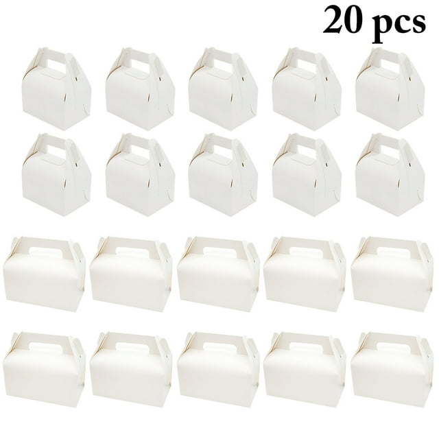 20PCS Cake Boxes Collapsible Dessert Packaging Box Bakery Box with Handle