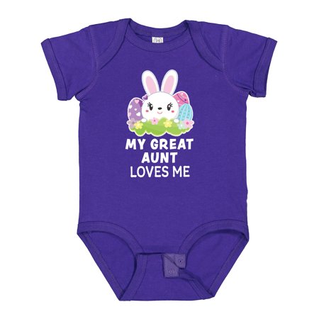 

Inktastic My Great Aunt Loves Me with Bunny and Easter Eggs Gift Baby Girl Bodysuit