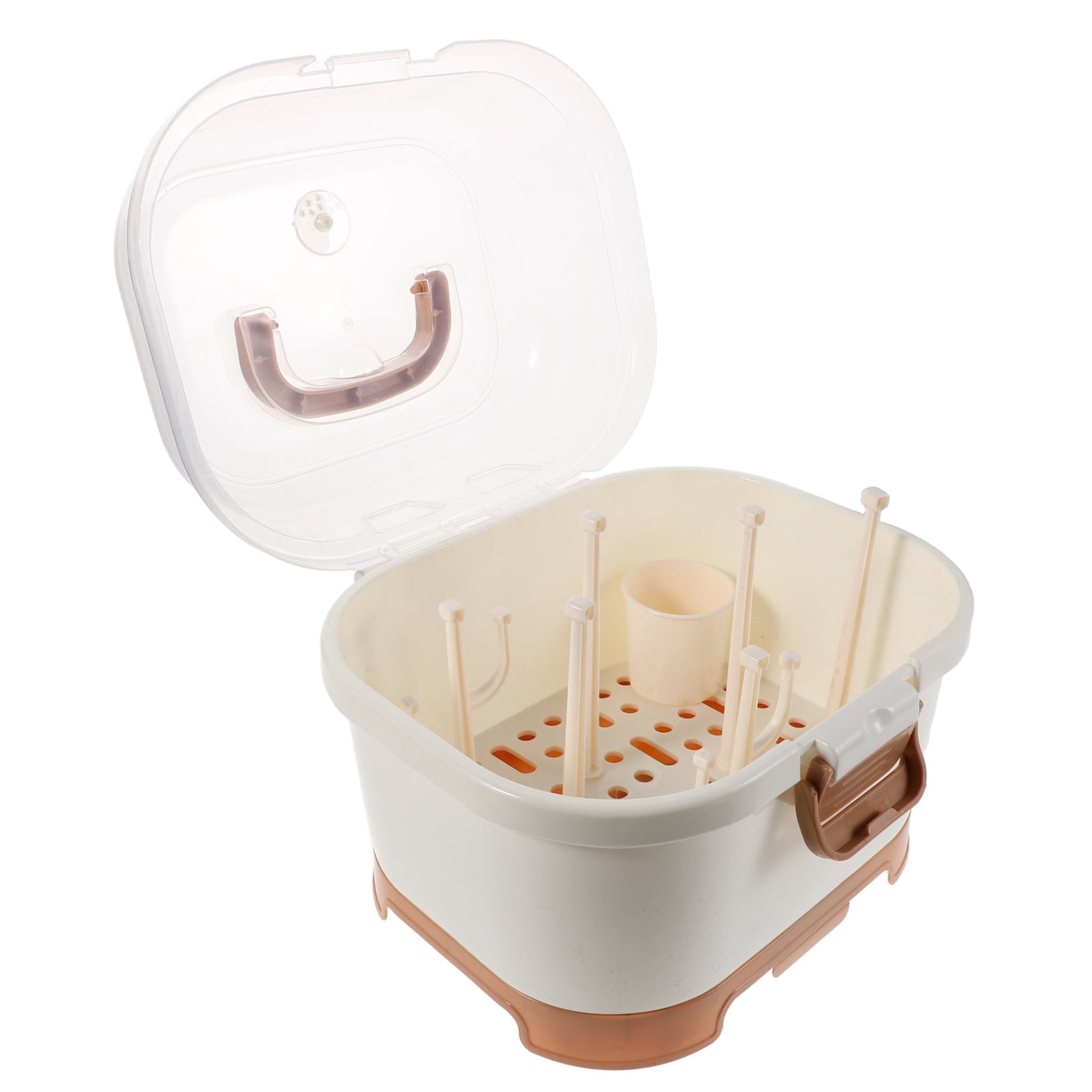 ELAYARD Portable Baby Bottle Storage Organizer Box Compact Drying Rack for Home, 9.5 x 6.5 x 4.5 Inches, Easy to Clean and Store