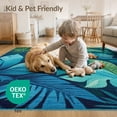 thumbnail image 4 of ODIKA 3'x5' Artistic Tropical Flora with a Modern Twist Washable Area Rug Non-Slip, Flatweave, Easy Care for Hallway, Laundry Room, 4 of 7