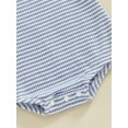 thumbnail image 7 of Hirigin Newborn Baby Boy Girl Waffle Romper Short Sleeve Striped Crewneck Bubble Oversized Bodysuit 3 6 12 18 Months Summer Outfit, 7 of 7