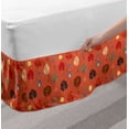 thumbnail image 2 of Childish Bed Skirt, Bear Holding Umbrella in a Rainy Autumn Forest Fall Trees Doodle, Elastic Bedskirt Dust Ruffle Wrap Around for Bedding Decor, 4 Sizes, Burnt Sienna and Multicolor, by Ambesonne, 2 of 2