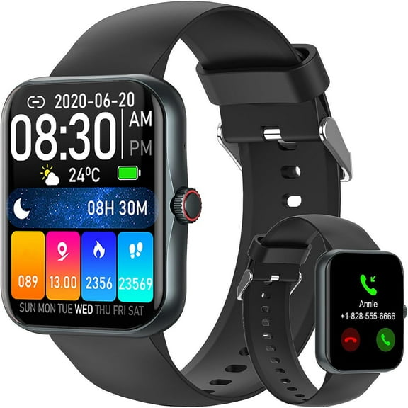 BEYCED Bluetooth 1.83" Case with Black Silicone Band