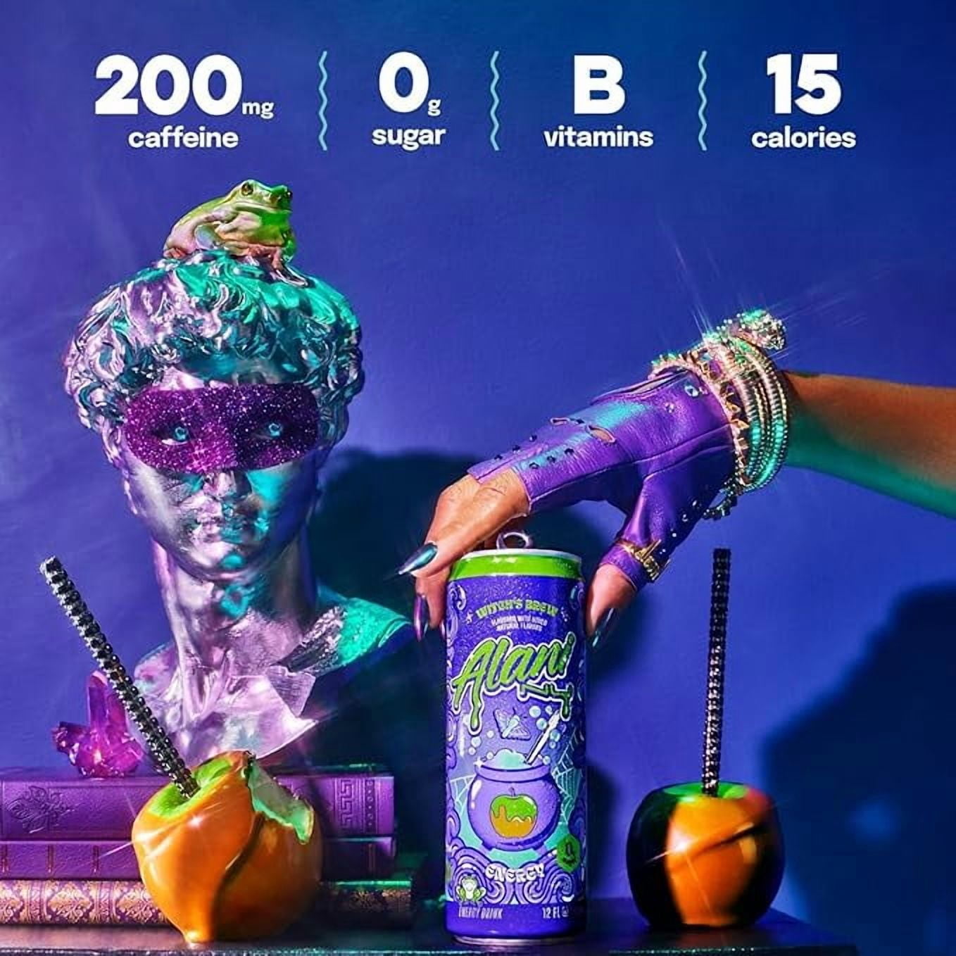 New Alani Energy Drinks Witches Brew - Limited Edition Flavor, Sugar-Free, Low-Calorie, 200mg Caffeine, Energy Boost Drink 12 fl oz (Pack of 24) Repackaged By PickNGo Market