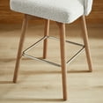 thumbnail image 6 of Classical White Fabric Swivel Counter Stools with Wood Legs, Set of 2, Barstools in Dining Room, 6 of 9
