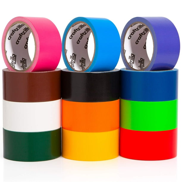 Cinta adhesiva Craftzilla de colores arcoíris, 12 rollos, 10 m x 5 cm