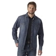 thumbnail image 1 of Camisa Wrangler, estilo retro, manga larga, manga larga, vaquera azul, 1 of 6