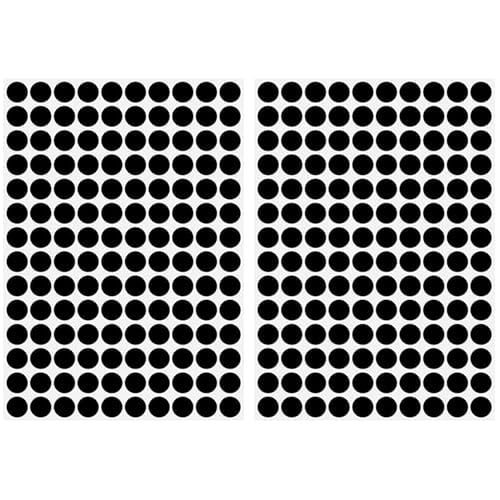 Self-Adhesive Screw Hole Stickers,2-Table 140 in 1 Self-Adhesive Screw Covers Caps Dustproof Sticker 12mm Black