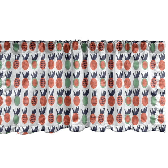 Ambesonne Abstract Window Valance, Triangles and Lines, 54" X 18", Dark Coral Dark Blue