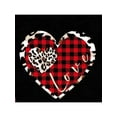 thumbnail image 3 of Seyurigaoka Women Valentine's Plus Size T-shirt, O-Neck Plaid Long Sleeves Love Heart Pattern Letter Pullover Tops, 3 of 4