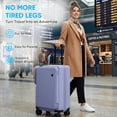 thumbnail image 6 of TABU Carry On Luggage with Side Bag, Front Opening Suitcase with Cup Holder & Phone Mount, USB & Type-C Port, TSA Lock, Phone Mount, Purple, 6 of 8
