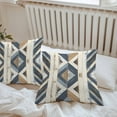 thumbnail image 7 of Waterproof Throw Pillow Covers Set of 2, 26x26 Inch Beige Blue Wooden Decorative Pillowcases Outdoor Pillow Slip Cushion Covers Set for Couch Tent Farmhouse Vintage Abstract Wood, 7 of 7