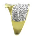 thumbnail image 4 of Luxe Jewelry Designs Two Tone Gold IP Stainless Steel Women's Ring with Clear Round Crystals - Size, 4 of 4