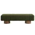thumbnail image 6 of Deiokin 64" Upholstered Dining Bench, No-Assembly Boucle Fabric Bench with Wood Legs, 300lb Capacity, 6 of 8