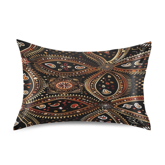 Ryvnso Satin Pillowcase Bohemian Mandala Paisley Flower Pillow Cases Standard Size 26x20in