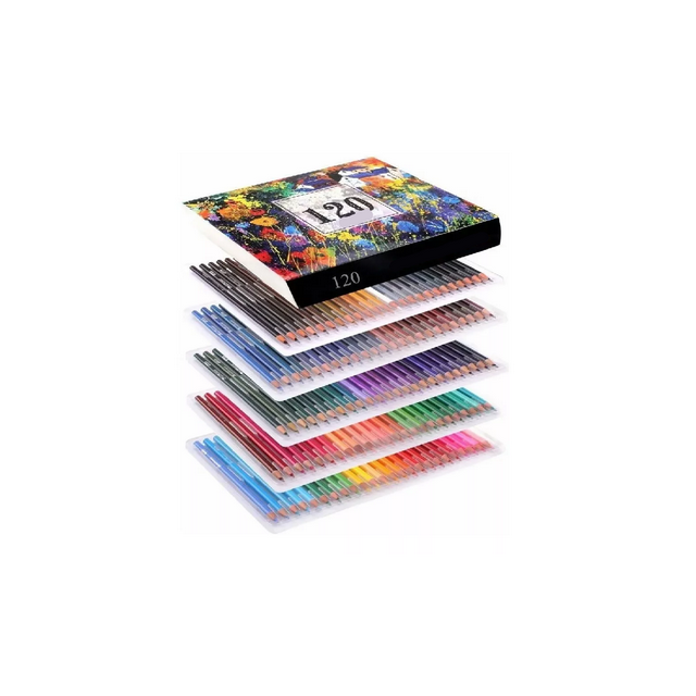 120 Colores Aceite Lápices Profesional Arte Multicolor
