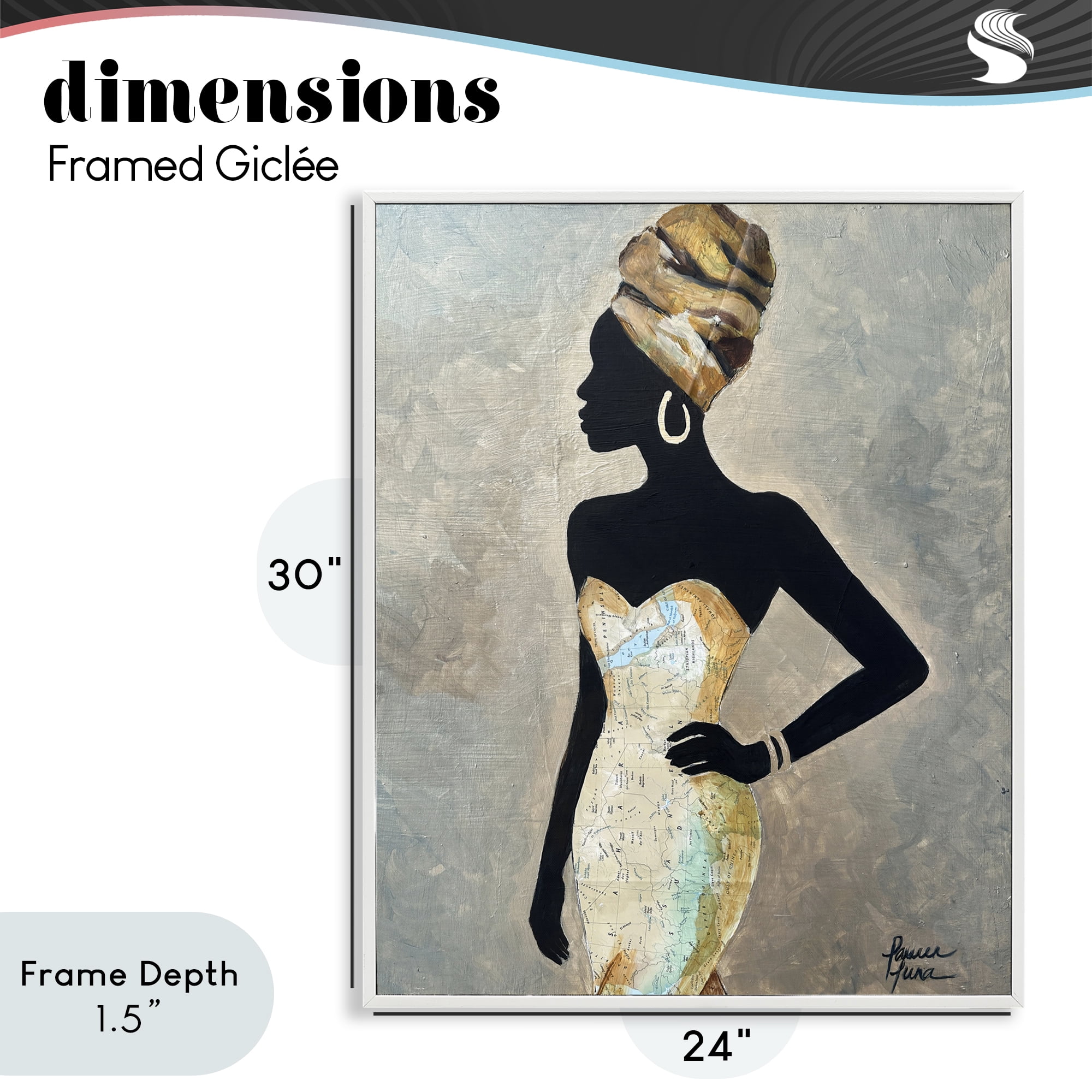Stupell Industries Motherland Muse Fashion Portrait White Framed Giclee Art, design by Lauren Luna