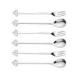 thumbnail image 3 of 6 Pieces Xmas Flatware Stainless Steel Spoon Fork Multipurpose Fruit Fork Xmas Cutlery Kits for Daily Use Wedding Restaurant Crown Argent, 3 of 8