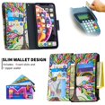thumbnail image 2 of Dteck iPhone XR Case with Zipper Wallet, Painted PU Leather Folio Case 9 Card Slots Wallet Case with Zipper Pocket / Hand Strap for iPhone XR 6.1-inch,04# Tree, 2 of 4