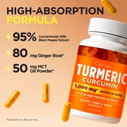 Gya Labs Turmeric Curcumin Capsules with Black Pepper - 80 Count - 95% Curcuminoids for Joint & Mobility Support & Active Living - Non-GMO, GMP Formula