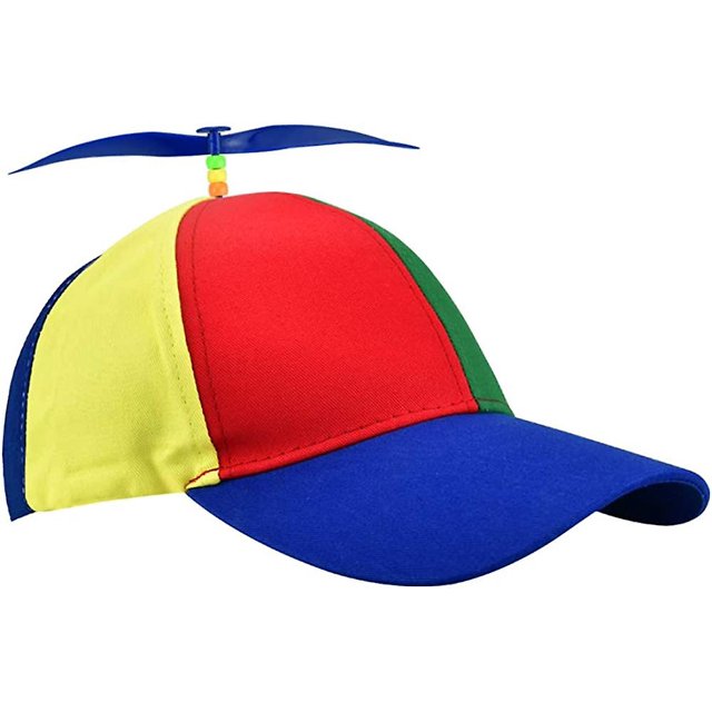 Gorra clásica con hélice, gorra divertida y colorida con hélice, gorra de béisbol con hélice, gorra antihélice con forma de libélula divertida para niños y adultos de 57 a 61 cm
