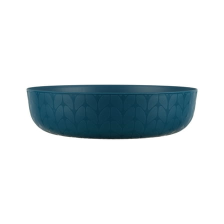 Mainstays - Navy Round Plastic Dinner Bowl, Interwoven Braided Etched, 42-Ounce