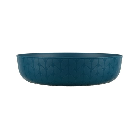 Mainstays - Navy Round Plastic Dinner Bowl, Interwoven Braided Etched, 42-Ounce