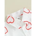 thumbnail image 4 of Toddler Baby Boy Valentines Day Outfits Short Sleeve Heart Print Shirt + Shorts Set, 4 of 8