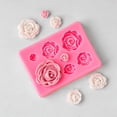 thumbnail image 4 of 1Pcs Roses Mold Flower Silicone Cake Molds Chocolate Sugarcraft Decorating Tools,Mini Flower Chocolate Fondant Mold for Cake Decoration Candy Cupcake Topper Cake Polymer Clay Crafts, 4 of 9