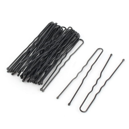 Unique BargainsWomen Metal U Shape Hairstyle Hair Clip Hairpin Black 5cm Length 24 (Best Black Weave Hairstyles)