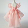 thumbnail image 6 of Otqutp Girls Christmas Wedding Party Bubble Sleeve Puffy Trailing Gown Dresses Dresses Birthday Party Evening Gowns Fashion Flower Girls Dress(Pink,6-7 Years), 6 of 9