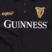 Guinness Mens 59 Stripe Collar Black Polo Shirt 100% Cotton