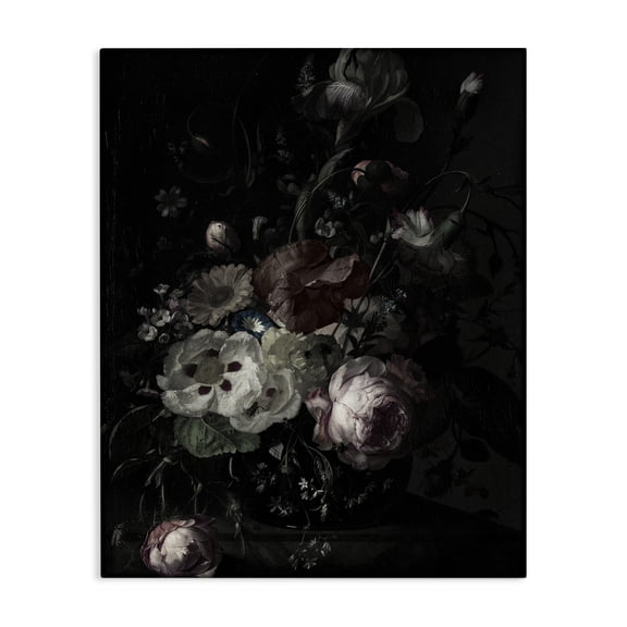 Stupell Industries Victorian Dark Arrangement of Flowers Canvas Art, 16 x 20, by Annabelle Hall