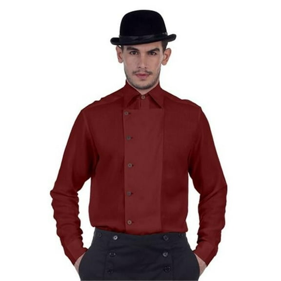 C1293 Ulysses Side-Button Shirt- Chocolate - Large