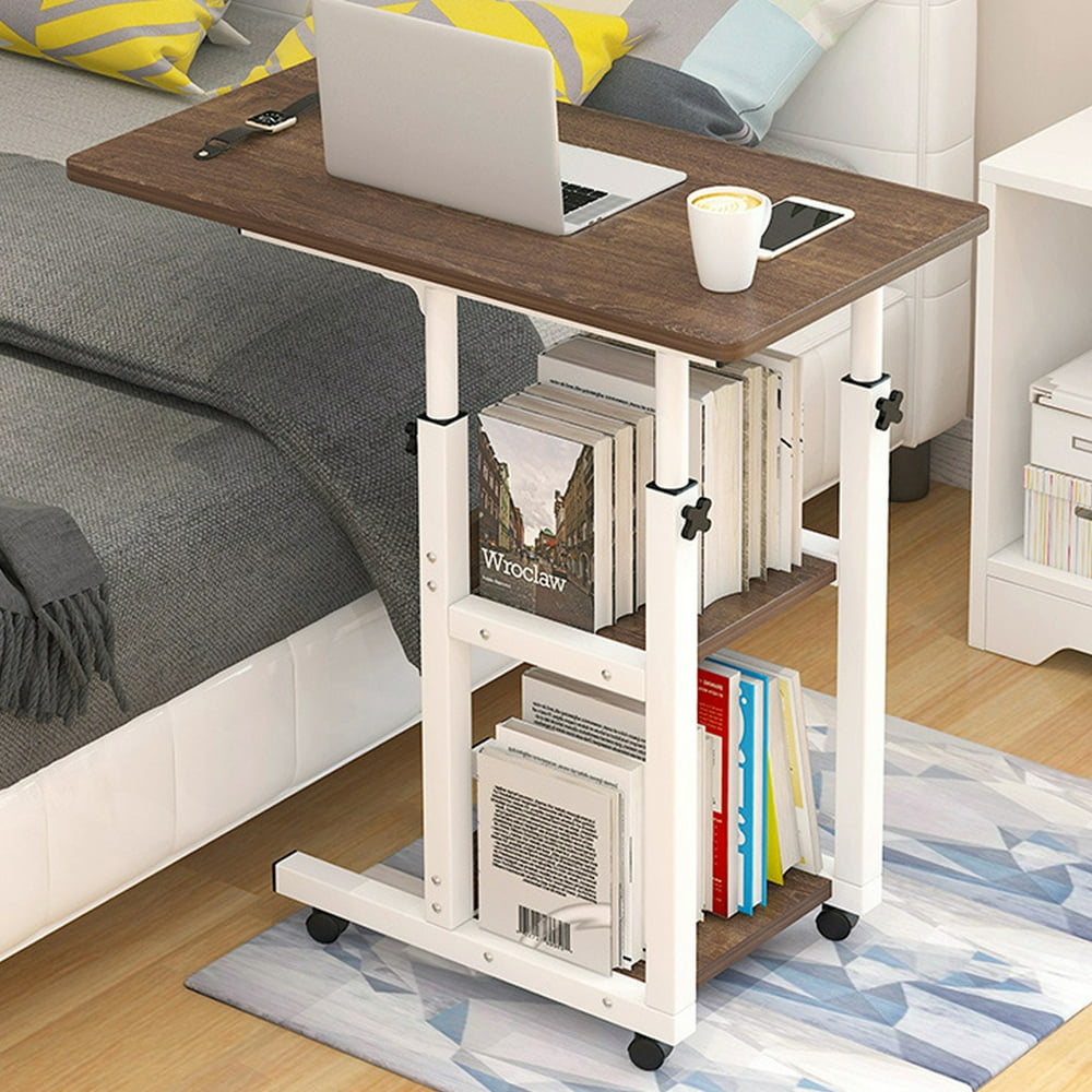 Smorebuy 3 Tier Portable End Table Coffee Table with Wheels, Height