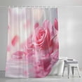 thumbnail image 3 of Shower Curtains for Bathroom, Pink Rose Fantasy Waterproof Fabric Shower Curtain, Elegance Floral Romantic Reflection Decorative Bathroom Curtain for Bathtub, 72"x84", No Hooks Included, 3 of 9