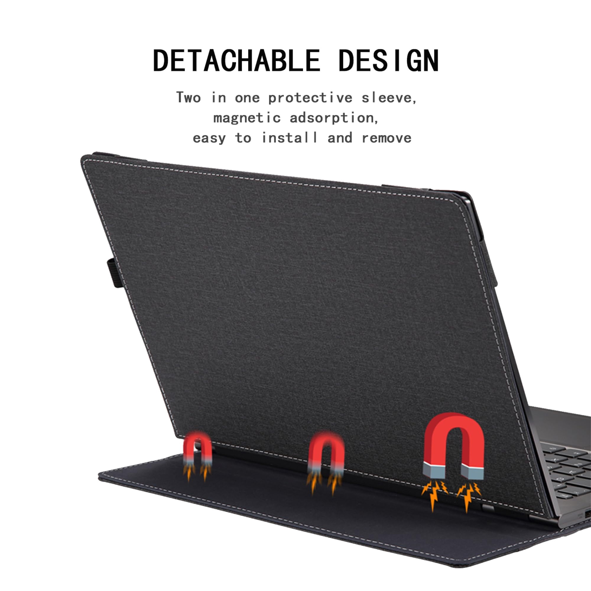 Laptop Cover Case for 16 inch Lenovo Yoga 7 2-in-1 16AHP9 /16IML9 & Yoga 7 16'' Series & Yoga Slim 7 Pro 16ACH6 16ARH7 16IAH7,PU Leather Protective Shell Detachable Laptop Bag Accessory (Dark Blue)