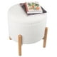thumbnail image 1 of Lavish Home Storage otomano – Reposapiés redondo Sherpa o organizador de almacenamiento con parte superior extraíble para sala de estar, dormitorio o apartamento (blanco), 1 of 5
