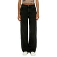 thumbnail image 2 of High Waisted, Wide Leg Jeans with Zipper Pockets, Stretchy Fashion for Women, 2 of 5