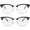 Glossy Black/Golden Rim + Matte Black/Silvery Rim, variant on ANYLUV Blue Light Glasses for Women and Men,Advanced Computer Glasses,Semi Rimless Glasses(2 Packs)