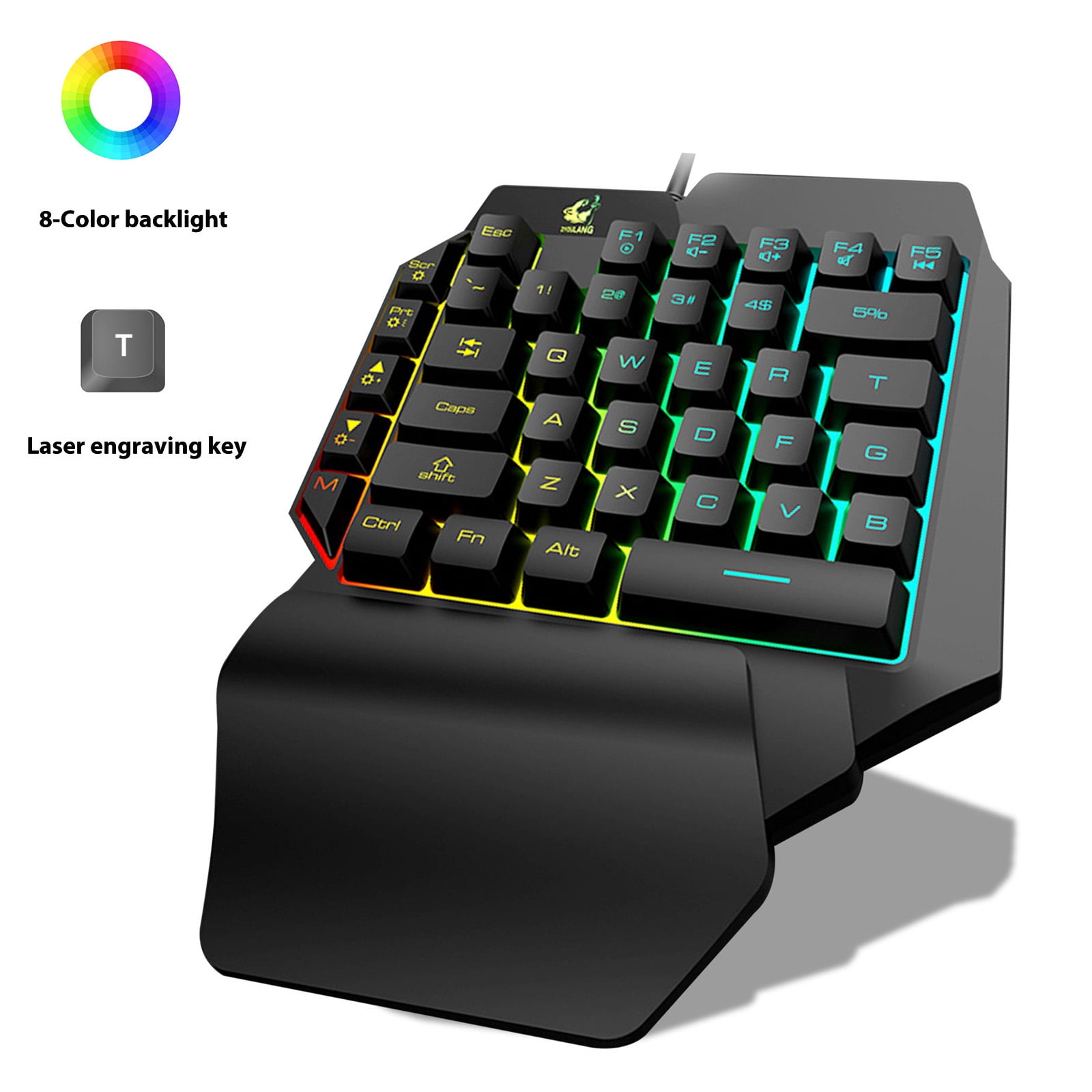 OneHanded Keyboard, RGB One Hand Mechanical Gaming Keyboard, 35Key
