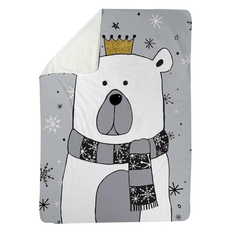 Begin Home Decor 5545-6080-HO3 60 x 80 in. Beautiful Bear-Sherpa Fleece Blanket