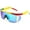 Rainbow Color, variant on 1Pairs Neon Semi Rimless Sunglasses Retro Zigzag Sunglasses Colored Transparent Lens Sun Glasses - Rainbow Color