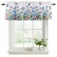 thumbnail image 2 of 2 Pack Valances for Windows, Blue Spring Floral Window Valances for Living Room/Bedroom/Bathroom, Pink Flowers Butterfly Pastoral Light Filtering Kitchen Curtain Valance Window Treatment 42"W x18" L, 2 of 9