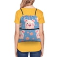 thumbnail image 4 of Sigee Cute Pig Flowers for Drawstring Zipper Backpack ,Waterproof, Durable, Lightweight Gym Bag for Sports, 4 of 5